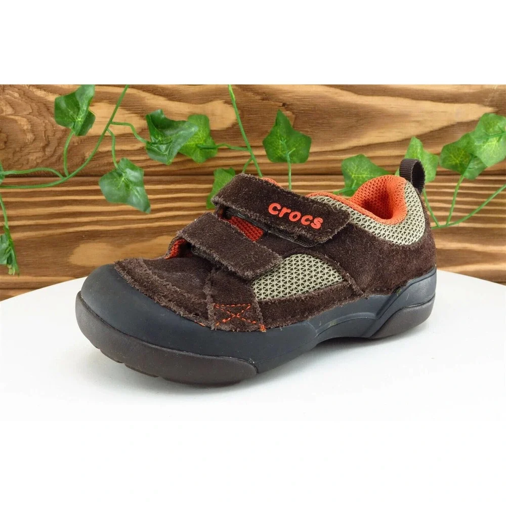 Crocs Toddler Boys 11 Medium Brown‎ Running Leather